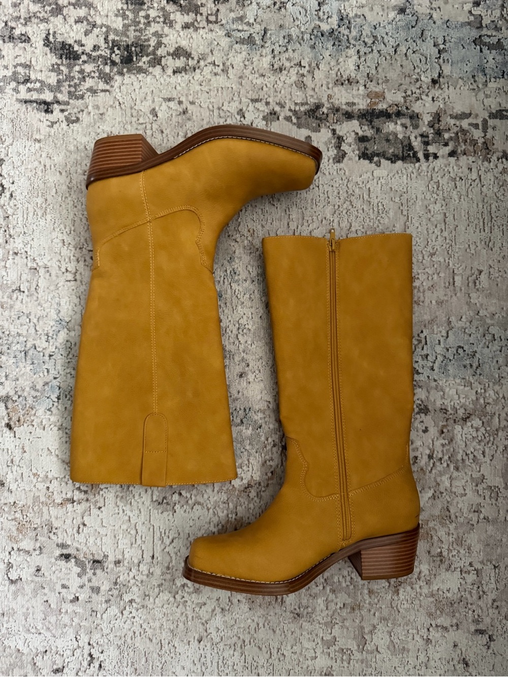 MIA Mustard Knee-High Block Heel Boots